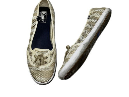 Tan & White Shoes Flats By Keds, Size: 8.5 Fashion