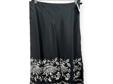 Silk Embroidered Black & White Skirt Designer Juliana Colleczione, Size 4 For Cheap