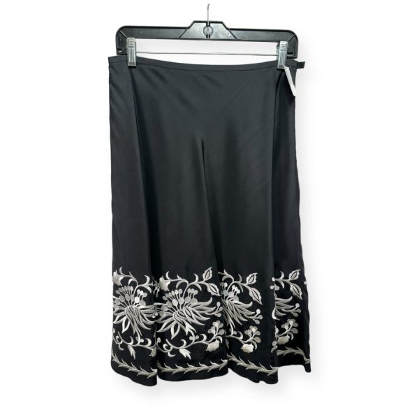 Silk Embroidered Black & White Skirt Designer Juliana Colleczione, Size 4 For Cheap