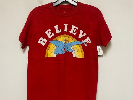 Red Top Short Sleeve Basic Walt Disney, Size Xs For Cheap