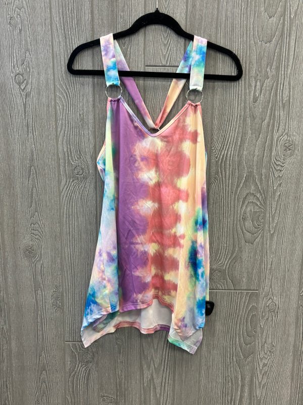 Tie Dye Print Top Sleeveless Clothes Mentor, Size L Cheap