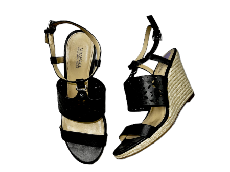 Black & Tan Sandals Heels Wedge By Michael By Michael Kors, Size: 7 Online now