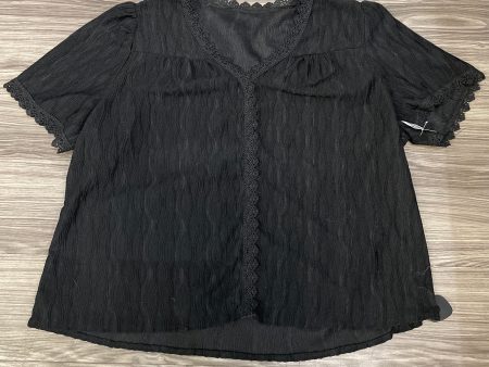 Black Blouse Short Sleeve Shein, Size 4x Online now