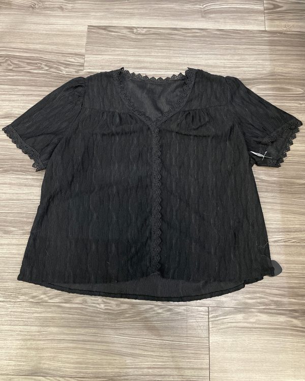 Black Blouse Short Sleeve Shein, Size 4x Online now