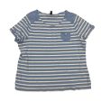 BLUE & WHITE KAREN SCOTT TOP SS, Size 3X on Sale