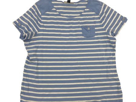 BLUE & WHITE KAREN SCOTT TOP SS, Size 3X on Sale