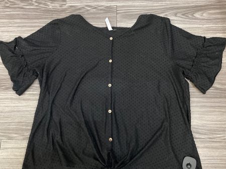 Black Blouse Short Sleeve Ny Collection, Size 3x Online Sale