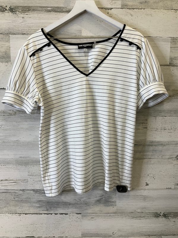 Striped Pattern Top Short Sleeve Karl Lagerfeld, Size L Discount